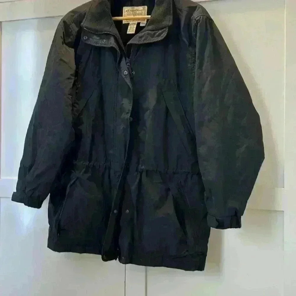 Eddie Bauer Black Zip up Jacket pockets size: Medium - Picture 3 of 9